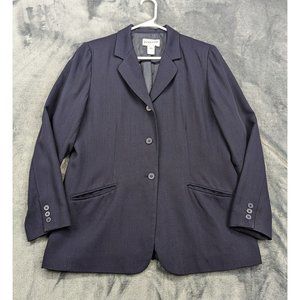 VTG Pendleton Wool Blazer Size 12 Lined 3-Button USA Made Career Office Blue